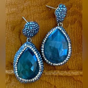 Sterling silver labradorite earrings gold plated